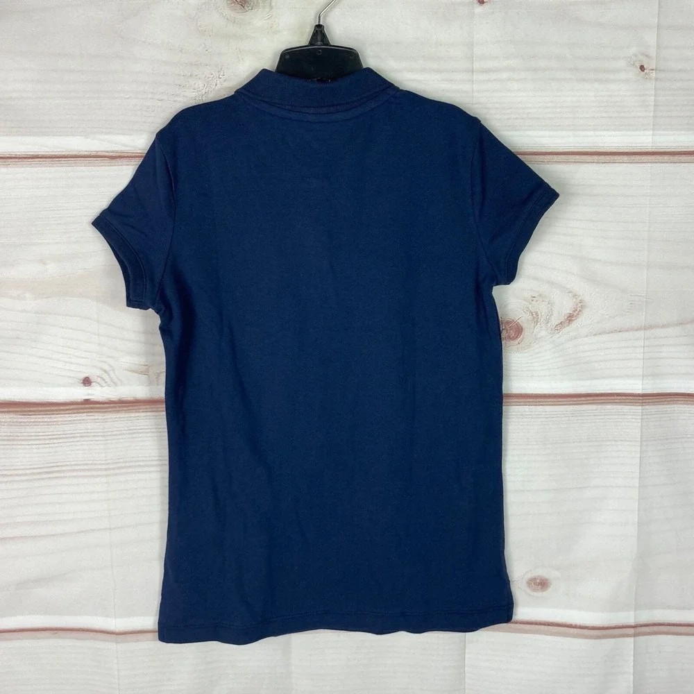Old Navy Top Girl L Blue Cotton Pique Polo T-Shirt School Uniform Short Sleeve
